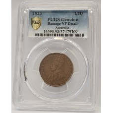 AUSTRALIA 1923 . HALF 1/2  PENNY . GENUINE